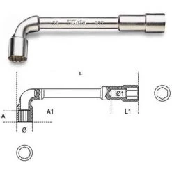 BETA Clé à Pipe Débouchée Chromée - 937 - 120 Mm - 8 - Mixte