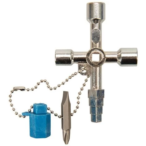 SILVERLINE Clé Multifonction Pour Compteurs - Plat, En Croix, Triangulaire Et Carré 4 SILVERLINE Clé Multifonction Pour Compteurs - Plat, En Croix, Triangulaire Et Carré – Image 2