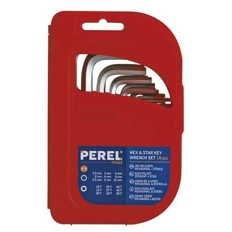 PEREL JEU DE CLEFS - HEXAGONAL ETOILE - 18 Pcs HSET18 RI7491 4 PEREL JEU DE CLEFS - HEXAGONAL ETOILE - 18 Pcs HSET18 RI7491 – Image 2