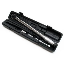 WILTEC Clé Dynamométrique 1/2" (12,7mm) Réglable De 28-210Nm Avec Rallonge De 27mm Et 2 Douilles