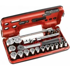 FACOM Coffret Douilles 1/2" 6 Pans Métriques - 21 Pièces