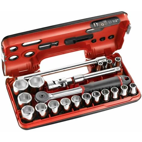 FACOM Coffret Douilles 1/2" 6 Pans Métriques - 21 Pièces 3 FACOM Coffret Douilles 1/2" 6 Pans Métriques - 21 Pièces