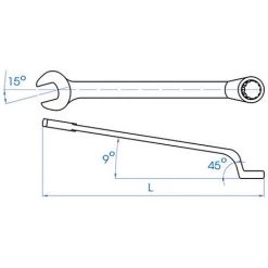 KING TONY Clé Mixte, Fourche Et Oeil à 45° - 9 Mm L. 140 Mm -Clés et douilles Soldes 17032187 3