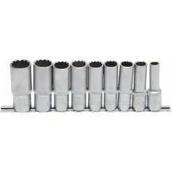 JEU 9 DOUILLES LONGUES 12 PANS BGS TECHNIC CARRE 1/2 DE 10 A 24 MM