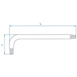 KING TONY Clé Mâle Coudée Resistorx Longue TT27 L. 166 Mm -Clés et douilles Soldes 17144551 3