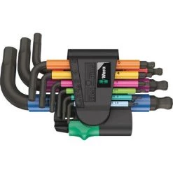 Wera 950/9 Hex-Plus Multicolour 2 6 Pans Intérieurs Jeu De Clés Mâles Coudées 9 Pièces
