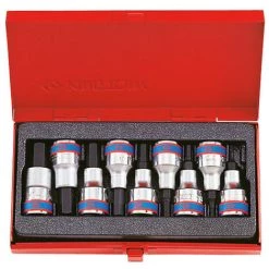 KING TONY Coffret De 9 Douilles Tournevis 6 Pans 1/2" - 3 à 14 Mm