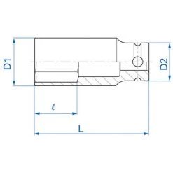 KING TONY Douille à Choc Longue 6 Pans Métrique 1/2" - 32 Mm -Clés et douilles Soldes 17467590 2