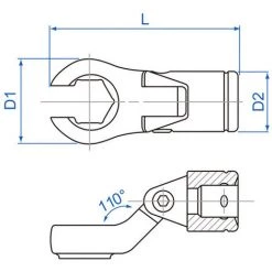 KING TONY Douille CROWFOOT à Tuyauter Articulée à 200° Métrique 3/8" - 10 Mm -Clés et douilles Soldes 17467731 3