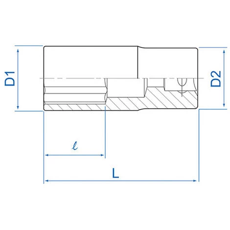 KING TONY Douille Longue Métrique 6 Pans 3/4" - 50 Mm 4 KING TONY Douille Longue Métrique 6 Pans 3/4" - 50 Mm – Image 2