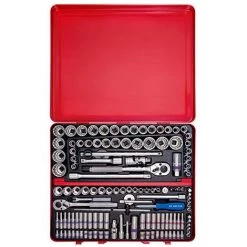 KING TONY Coffret De Douilles 1/4", 3/8" Et 1/2" Métriques Et En Pouces Avec Accessoires - 135 Pièces