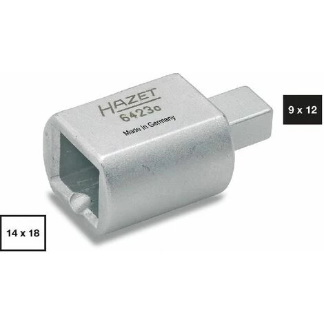 Hazet Adaptateur Mâle - Carré Femelle 9 X 12 Mm - Carré Femelle 14 X 18 Mm - Longueur Totale: 50 Mm - 6423C 3 Hazet Adaptateur Mâle - Carré Femelle 9 X 12 Mm - Carré Femelle 14 X 18 Mm - Longueur Totale: 50 Mm - 6423C