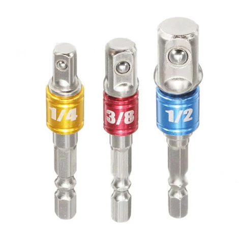 ASUPERMALL 3Pcs / Set Hex Meche Socket Adapter Electric Drive Impact Driver 3 Taille 7 ASUPERMALL 3Pcs / Set Hex Meche Socket Adapter Electric Drive Impact Driver 3 Taille – Image 5