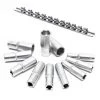 WILTEC Jeu De 12 Douilles Métriques 3/8" à 6 Pans Clé à Douille 8-19mm Acier Au Chrome-vanadium Kit Outils