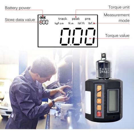 ASUPERMALL Adaptateur Couple Numerique Compteur Electronique De Couple Avec Ecran Lcd Mesure De Couple En Nm, Kg-Cm, Ft-Lb, In-Lb Cle Dynamometrique Plage 3-30Nm 4 ASUPERMALL Adaptateur Couple Numerique Compteur Electronique De Couple Avec Ecran Lcd Mesure De Couple En Nm, Kg-Cm, Ft-Lb, In-Lb Cle Dynamometrique Plage 3-30Nm – Image 2