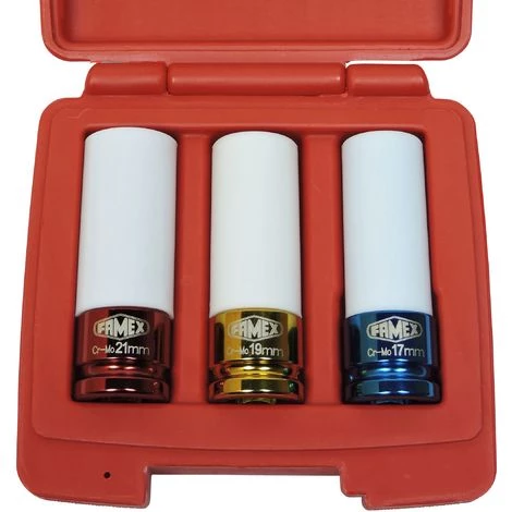 FAMEX 10912 Clé Dynamométrique 1/2", 30-210 Nm, Kit Pour Changer Les Roue, Clé Pour écrous De Roue, 3 Embouts 17 / 19 / 21 5 FAMEX 10912 Clé Dynamométrique 1/2", 30-210 Nm, Kit Pour Changer Les Roue, Clé Pour écrous De Roue, 3 Embouts 17 / 19 / 21 – Image 3