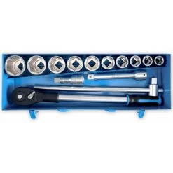 DOUILLES 22 A 50 MM 3/4 CLIQUET ET ACCESSOIRES EN COFFRET BGS TECHNIC