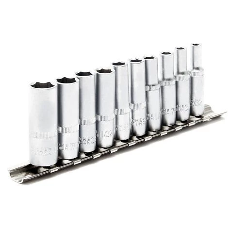 WILTEC Jeu De 11 Douilles Impériales 1/4" Clé à Douille 5/32"-1/2" Acier Chrome-vanadium Kit Outils 4 WILTEC Jeu De 11 Douilles Impériales 1/4" Clé à Douille 5/32"-1/2" Acier Chrome-vanadium Kit Outils – Image 2