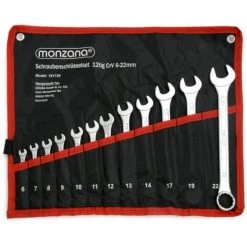MONZANA Set De Clés Mixtes Avec Pochette Clés Plates Clés Polygonales Lot De Clef De Serrage 2