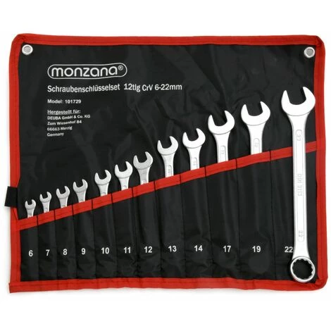 MONZANA Set De Clés Mixtes Avec Pochette Clés Plates Clés Polygonales Lot De Clef De Serrage 2 3 MONZANA Set De Clés Mixtes Avec Pochette Clés Plates Clés Polygonales Lot De Clef De Serrage 2