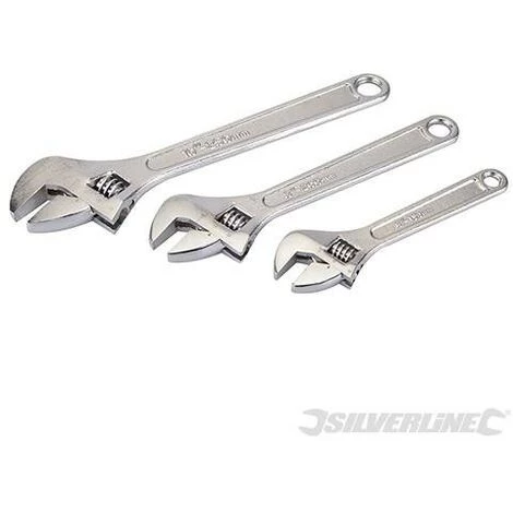 SILVERLINE Clés à Molette, 3 Pcs, 150, 200 Et250 Mm, 150. 200 Et 250 Mm 3 SILVERLINE Clés à Molette, 3 Pcs, 150, 200 Et250 Mm, 150. 200 Et 250 Mm