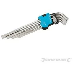 SILVERLINE Clés Hexagonales Impériales Expert, 10 Pcs, 1/18 " - 3/8", 1-18 - 3-8