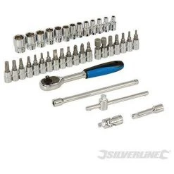 SILVERLINE Coffret Clés Et Douilles Métriques 1/4", 38 Pcs, 38 Pcs -Clés et douilles Soldes 28087694 3