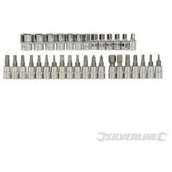 SILVERLINE Coffret Clés Et Douilles Métriques 1/4", 38 Pcs, 38 Pcs -Clés et douilles Soldes 28087694 4