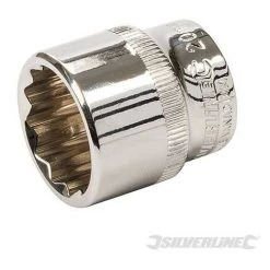 SILVERLINE Douille Métrique 3/8" Avec Entraînement à 12 Pointes, 20 Mm, 20 Mm