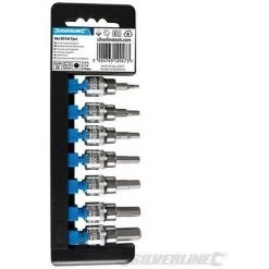 SILVERLINE Embouts Hexagonaux à Entraînement 3/8", 7 Pcs, Hexagonaux 3 - 10 Mm, Hexagonaux 3 - 10 Mm