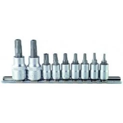 FORCE EMBOUTS TORX 5 PANS PERCES - JEU DE 9 EMBOUTS