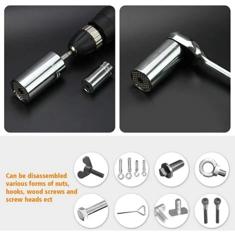 LEDMOMO Clé à Douille Clé Universelle Écrou Universel Clé à Douille Universelle Outils à Main Multifonctionnels Repair Adapter Repair Tools Set Outils Pour Pinces 7-19mm Avec Adaptateur Et Poignée (3 En 1) 4 LEDMOMO Clé à Douille Clé Universelle Écrou Universel Clé à Douille Universelle Outils à Main Multifonctionnels Repair Adapter Repair Tools Set Outils Pour Pinces 7-19mm Avec Adaptateur Et Poignée (3 En 1) – Image 2