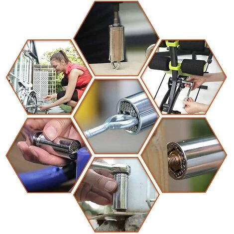 LEDMOMO Clé à Douille Clé Universelle Écrou Universel Clé à Douille Universelle Outils à Main Multifonctionnels Repair Adapter Repair Tools Set Outils Pour Pinces 7-19mm Avec Adaptateur Et Poignée (3 En 1) 7 LEDMOMO Clé à Douille Clé Universelle Écrou Universel Clé à Douille Universelle Outils à Main Multifonctionnels Repair Adapter Repair Tools Set Outils Pour Pinces 7-19mm Avec Adaptateur Et Poignée (3 En 1) – Image 5