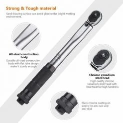 TACKLIFE Clé Dynamométrique 1/4" (5 ~ 25 Nm) à Cliquet 24T Avec Clic Sur Disque Calibre, Haute Précision ± 4 %, Rallonge 7,5 Cm, Adaptateur 3/8" Vélo - HTW4B -Clés et douilles Soldes 33981969 3