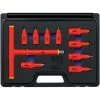 BGS TECHNIC COFFRET 10 OUTILS ISOLES 1000V VDE DOUILLES 6 PANS MALE CARRE 3/8 -Clés et douilles Soldes 34356500 1