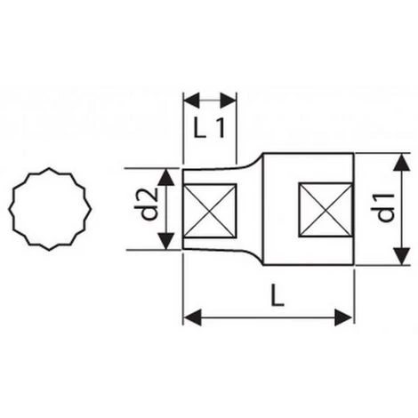 EXPERT E113757 - Long Verre-1/4- 6 Face 9mm 4 EXPERT E113757 - Long Verre-1/4- 6 Face 9mm – Image 2
