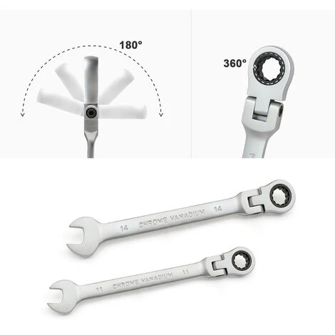 TODECO Jeu De Clés Mixtes Avec Sac De Transport, 12 Pièces Cles Plates A Cliquet, Cle Mixte 8-19 Mm, Jeu De Clés Métrique - Argent 6 TODECO Jeu De Clés Mixtes Avec Sac De Transport, 12 Pièces Cles Plates A Cliquet, Cle Mixte 8-19 Mm, Jeu De Clés Métrique - Argent – Image 4