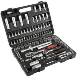 OOBEST Boite à Outils 94 Pièces (Clés à Cliquet + Douilles) En Acier Chrome Vanadium -Clés et douilles Soldes 35101221 4