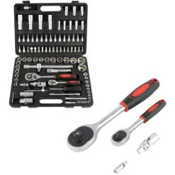 OOBEST Boite à Outils 94 Pièces (Clés à Cliquet + Douilles) En Acier Chrome Vanadium -Clés et douilles Soldes 35101221 5