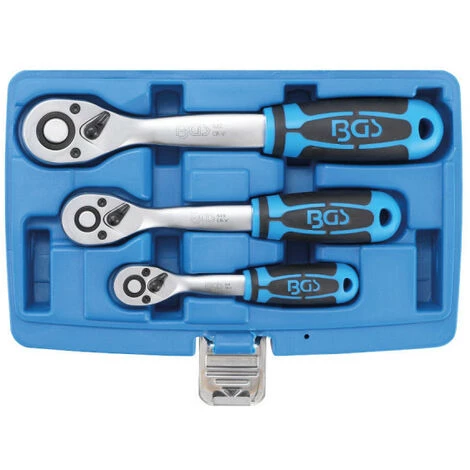 Jeu De Cliquets BGS TECHNIC - Denture Fine - 6,3mm (1/4") / 10mm (3/8") / 12,5mm (1/2") - 3 Pcs - 621 3 Jeu De Cliquets BGS TECHNIC - Denture Fine - 6,3mm (1/4") / 10mm (3/8") / 12,5mm (1/2") - 3 Pcs - 621