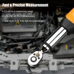 HAPPYSHOPPING Cle Dynamometrique Numerique 3/8 Pouces Cle Dynamometrique Electronique Avec Buzzer Et Alarme LCD (0,6-60 Nm),modele:noir Et Orange 0.6-60 Nm 9 HAPPYSHOPPING Cle Dynamometrique Numerique 3/8 Pouces Cle Dynamometrique Electronique Avec Buzzer Et Alarme LCD (0,6-60 Nm),modele:noir Et Orange 0.6-60 Nm -Clés et douilles Soldes 35861528 3