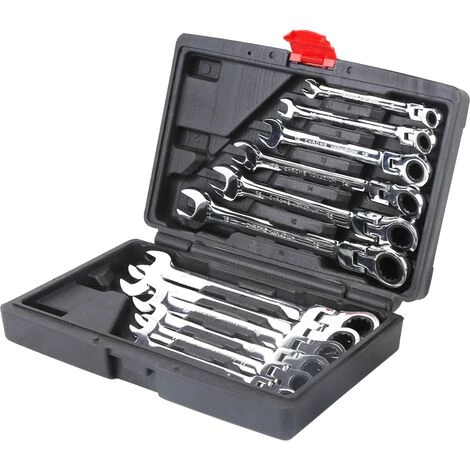 YONGQING Malette Jeu De 12 Clés Mixtes à Cliquet Outils Garage Atelier Acier à Outils Lot Jeu Clé Polygonales Et Plates Trousse De Rangement Noir - Noir-argent 3 YONGQING Malette Jeu De 12 Clés Mixtes à Cliquet Outils Garage Atelier Acier à Outils Lot Jeu Clé Polygonales Et Plates Trousse De Rangement Noir - Noir-argent