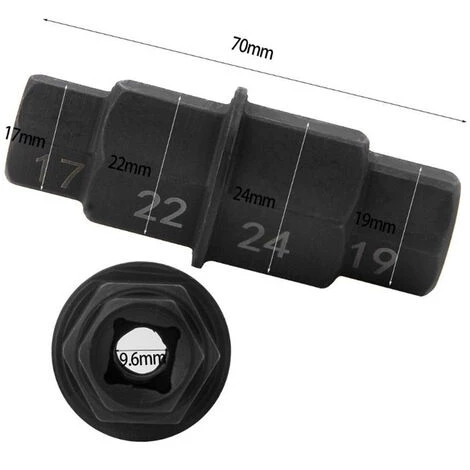ASUPERMALL Outil D'Essieu Hexagonal Pour Motos 17Mm 19Mm 22Mm 24Mm Axe Hexagonal Adaptateur De Douille De Broche De Pilote De Broche Allen, Noir 7 ASUPERMALL Outil D'Essieu Hexagonal Pour Motos 17Mm 19Mm 22Mm 24Mm Axe Hexagonal Adaptateur De Douille De Broche De Pilote De Broche Allen, Noir – Image 5