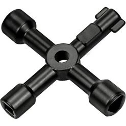 ABCRITAL Clé Utilitaire Multifonction, 4 En 1 Multifonctions Croix Clé Pour Radiateurs Gaz Électrique Boîtes De Compteur Robinet Serrure - 73 Mm, Argent