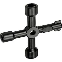ABCRITAL Clé Utilitaire Multifonction, 4 En 1 Multifonctions Croix Clé Pour Radiateurs Gaz Électrique Boîtes De Compteur Robinet Serrure - 73 Mm, Argent -Clés et douilles Soldes 37487789 5