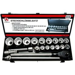 BGS DIY DOUILLES PL 3/4 6 PANS De 19 à 50 COFFRET20 DOUILLES ET ACCESSOIRES