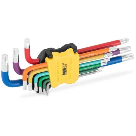 MSW Jeu De 9 Clés Coudées Torx Mâles Étoile 6 Branches Acier Multicolores Avec Étui - Blanc 3 MSW Jeu De 9 Clés Coudées Torx Mâles Étoile 6 Branches Acier Multicolores Avec Étui - Blanc