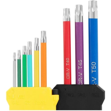 MSW Jeu De 9 Clés Coudées Torx Mâles Étoile 6 Branches Acier Multicolores Avec Étui - Blanc 4 MSW Jeu De 9 Clés Coudées Torx Mâles Étoile 6 Branches Acier Multicolores Avec Étui - Blanc – Image 2