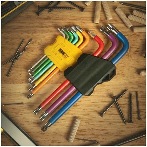 MSW Jeu De 9 Clés Coudées Torx Mâles Étoile 6 Branches Acier Multicolores Avec Étui - Blanc 5 MSW Jeu De 9 Clés Coudées Torx Mâles Étoile 6 Branches Acier Multicolores Avec Étui - Blanc – Image 3