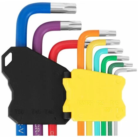 MSW Jeu De 9 Clés Coudées Torx Mâles Étoile 6 Branches Acier Multicolores Avec Étui - Blanc 7 MSW Jeu De 9 Clés Coudées Torx Mâles Étoile 6 Branches Acier Multicolores Avec Étui - Blanc – Image 5